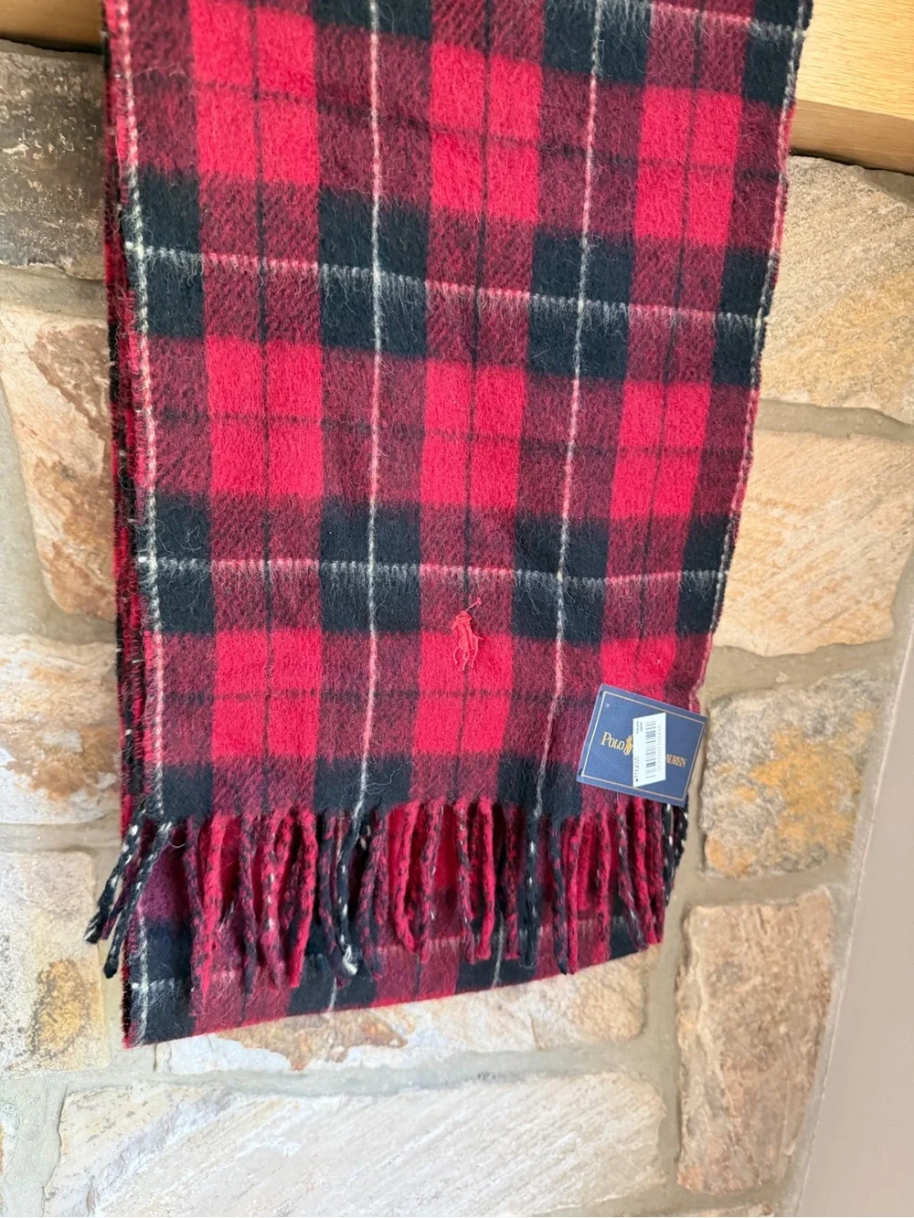 Polo Ralph Lauren Classic Plaid Wool Neck Wrap Scarf NWT